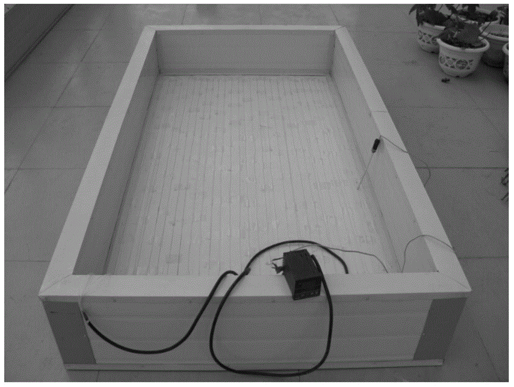 Hollow heating seedling cultivating box and application thereof