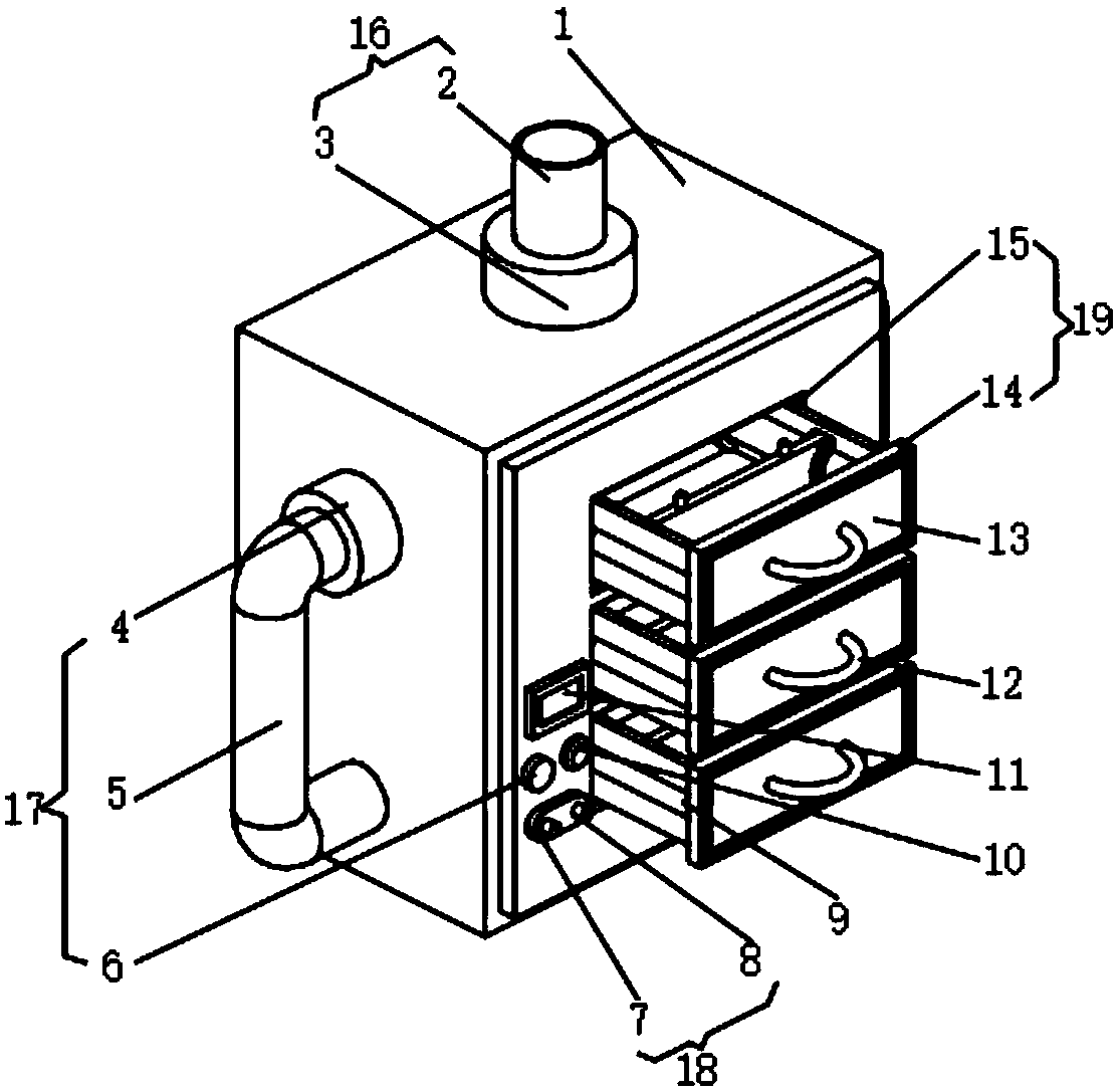 Damp-proof dustproof multi-layer storage device for electronic elements