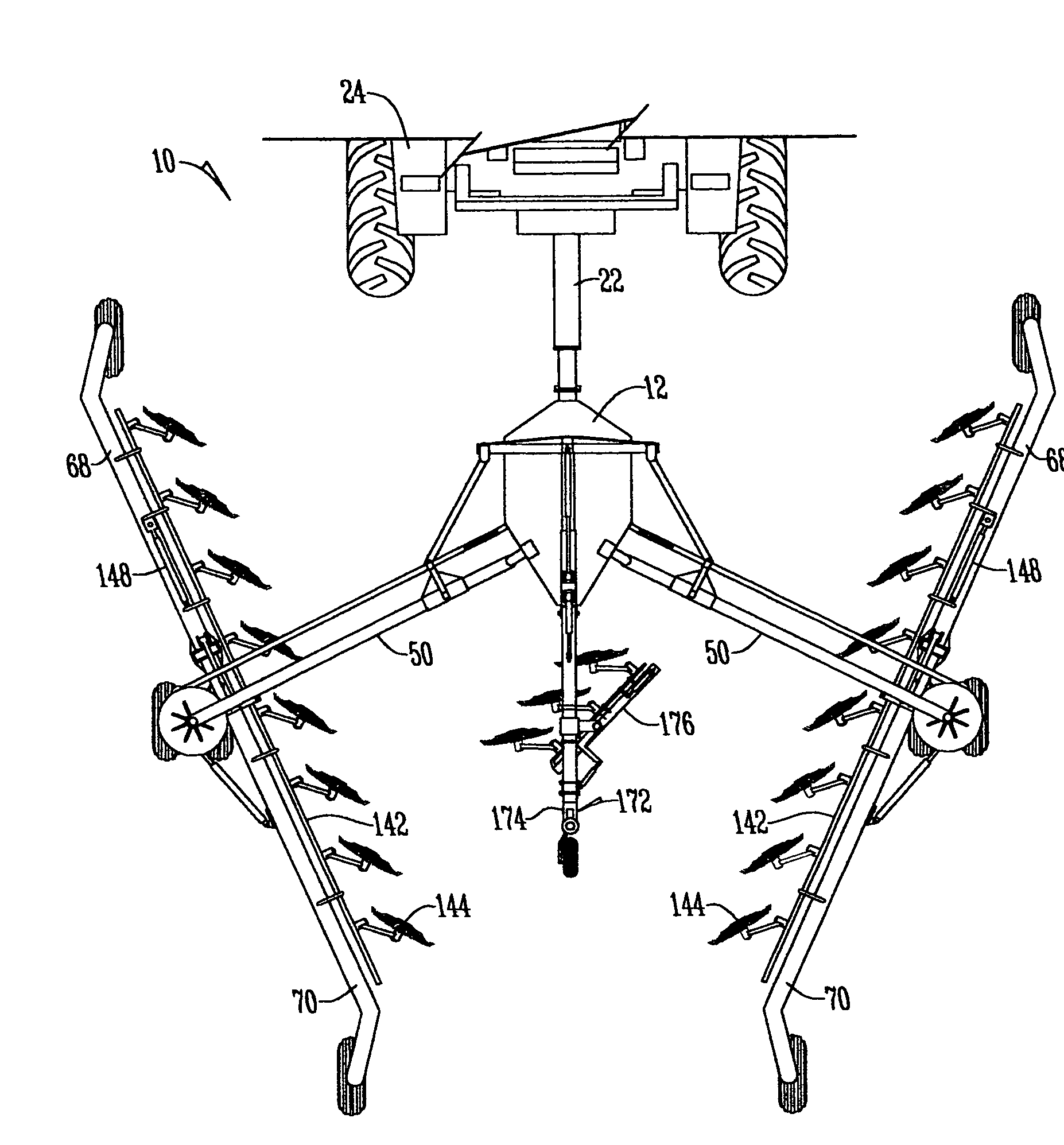 Foldable hay rake