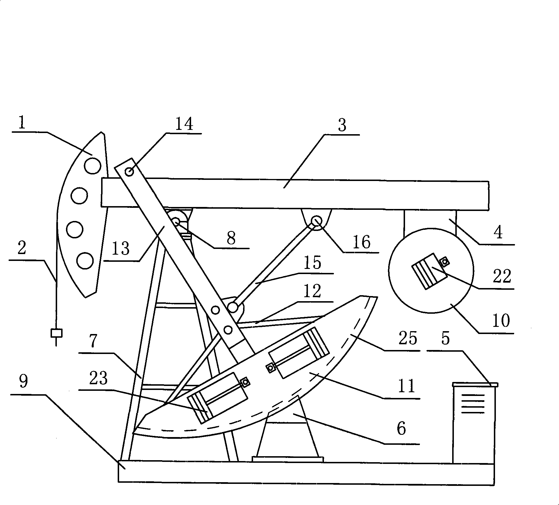 Hanging pendulum type beam balancing energy-saving oil pumping machine