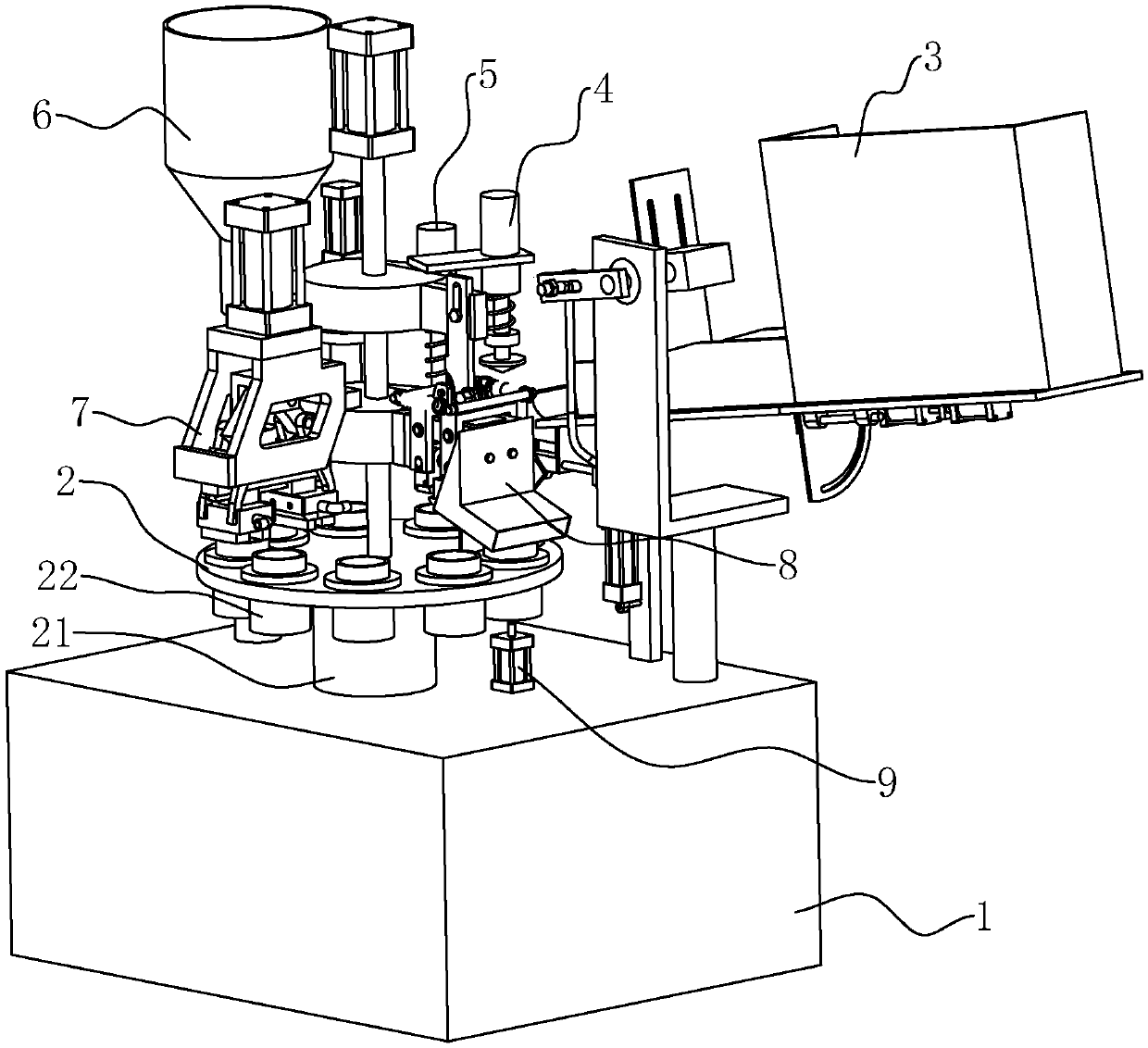 Fully-automatic flexible pipe filling and tail sealing machine