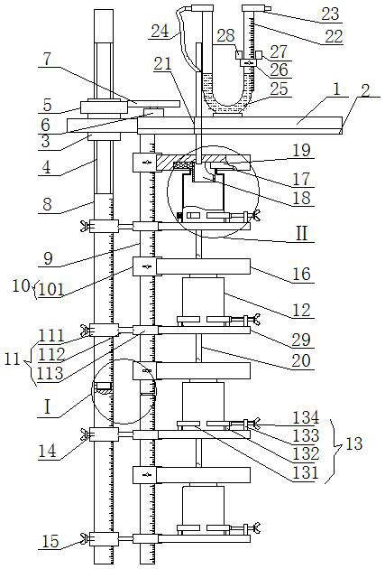 A water quality sampling rack for hydrological survey