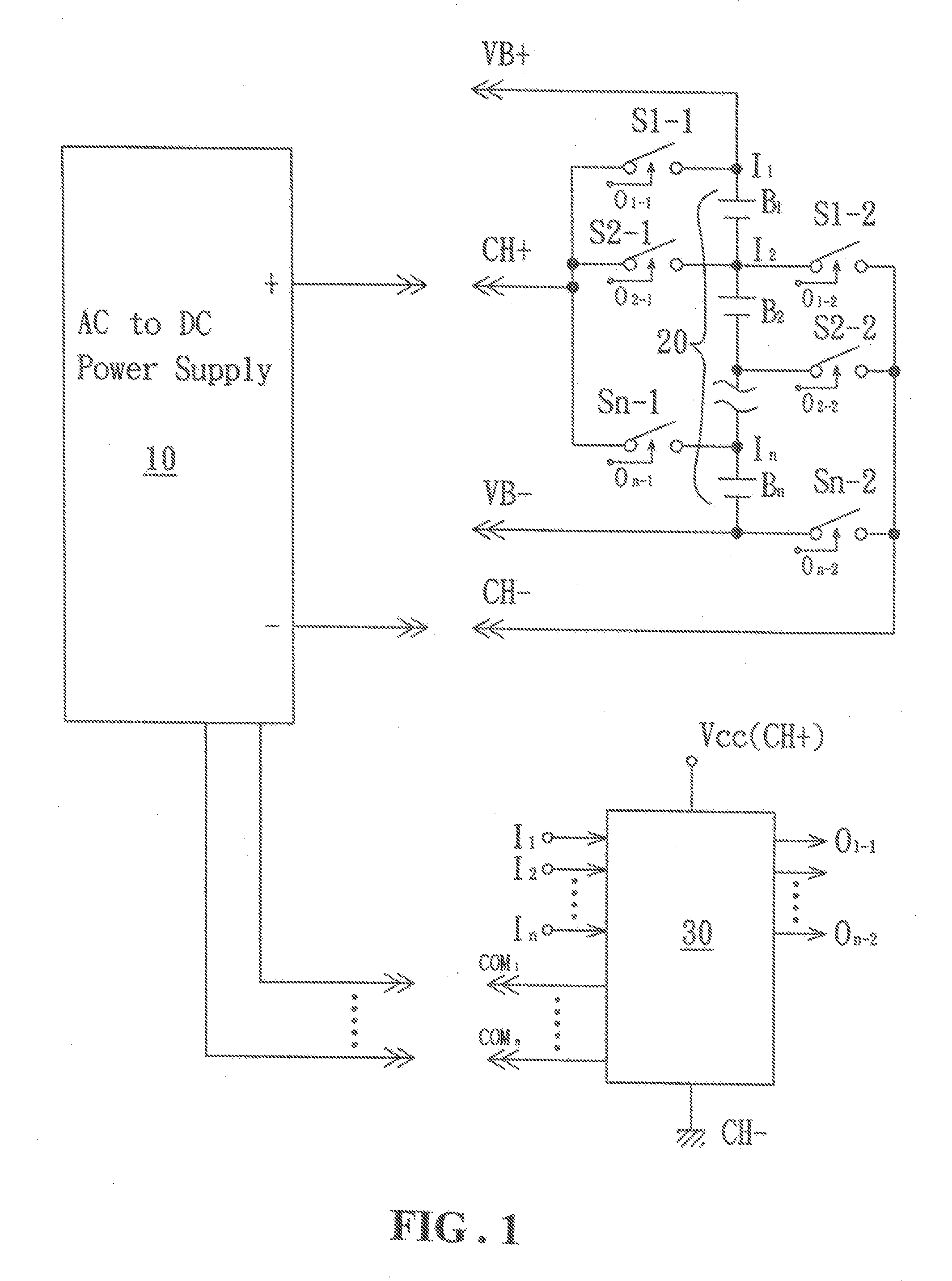 Balanced charging/discharging circuit for lithium battery set