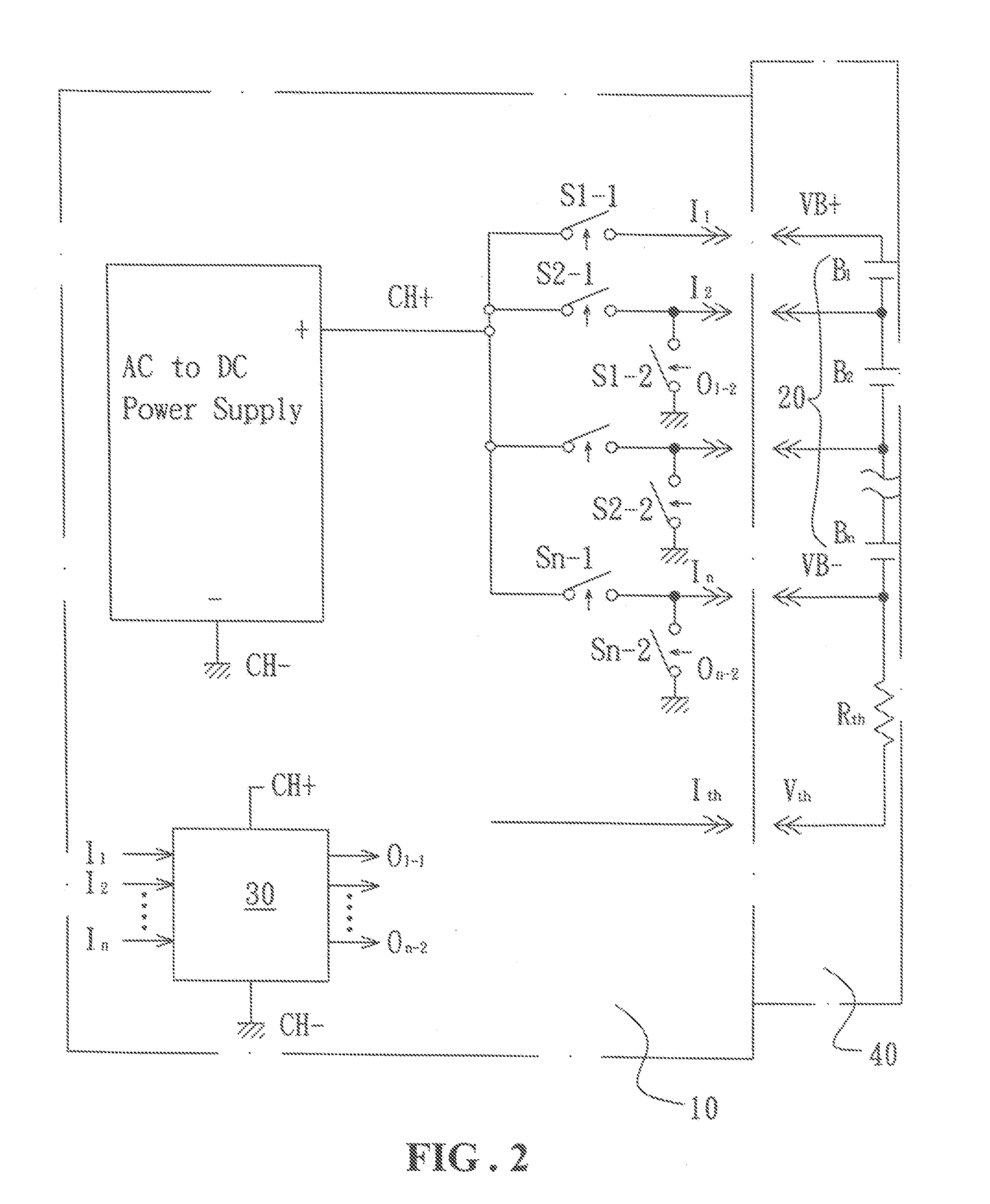 Balanced charging/discharging circuit for lithium battery set