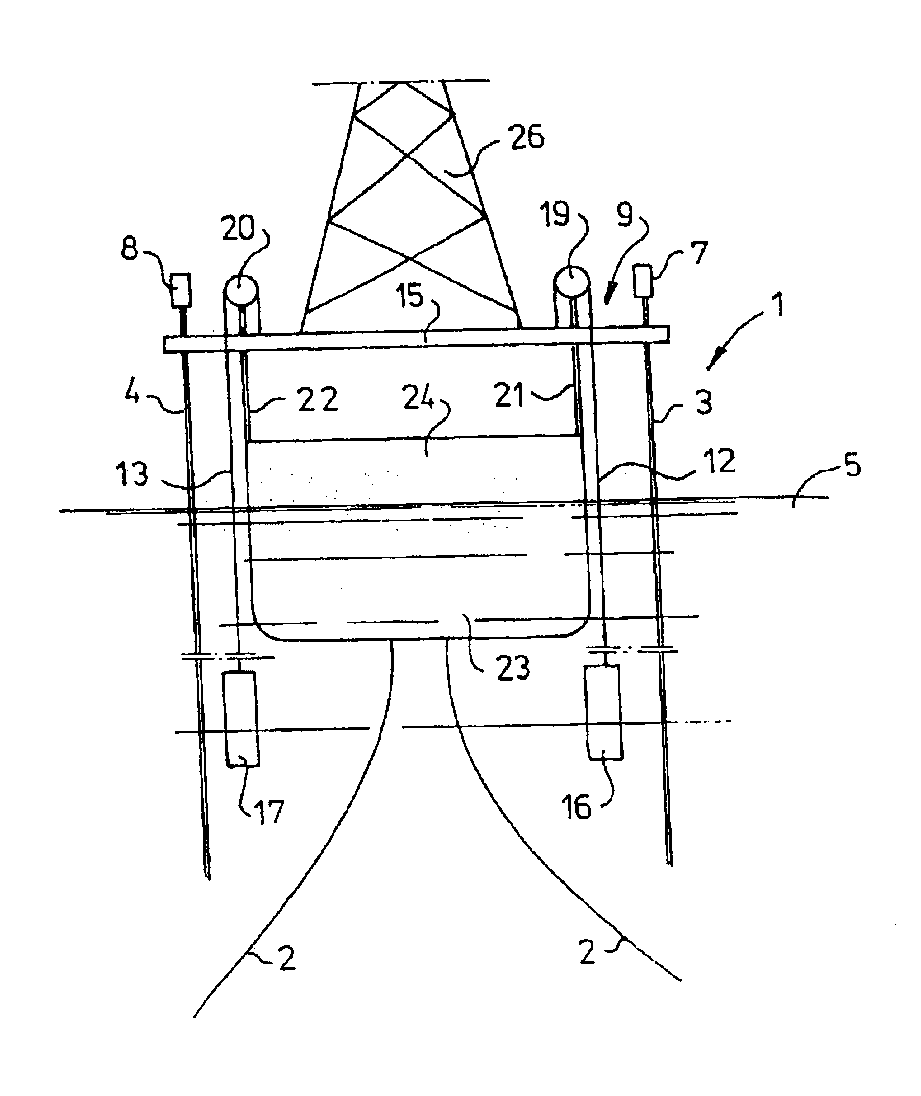 Riser tensioning construction