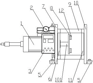 Drainage opening material cutting horizontal type device matched with mechanical arm