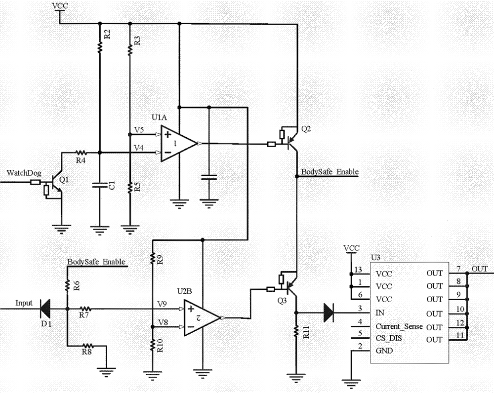 Watchdog circuit for car safety parts