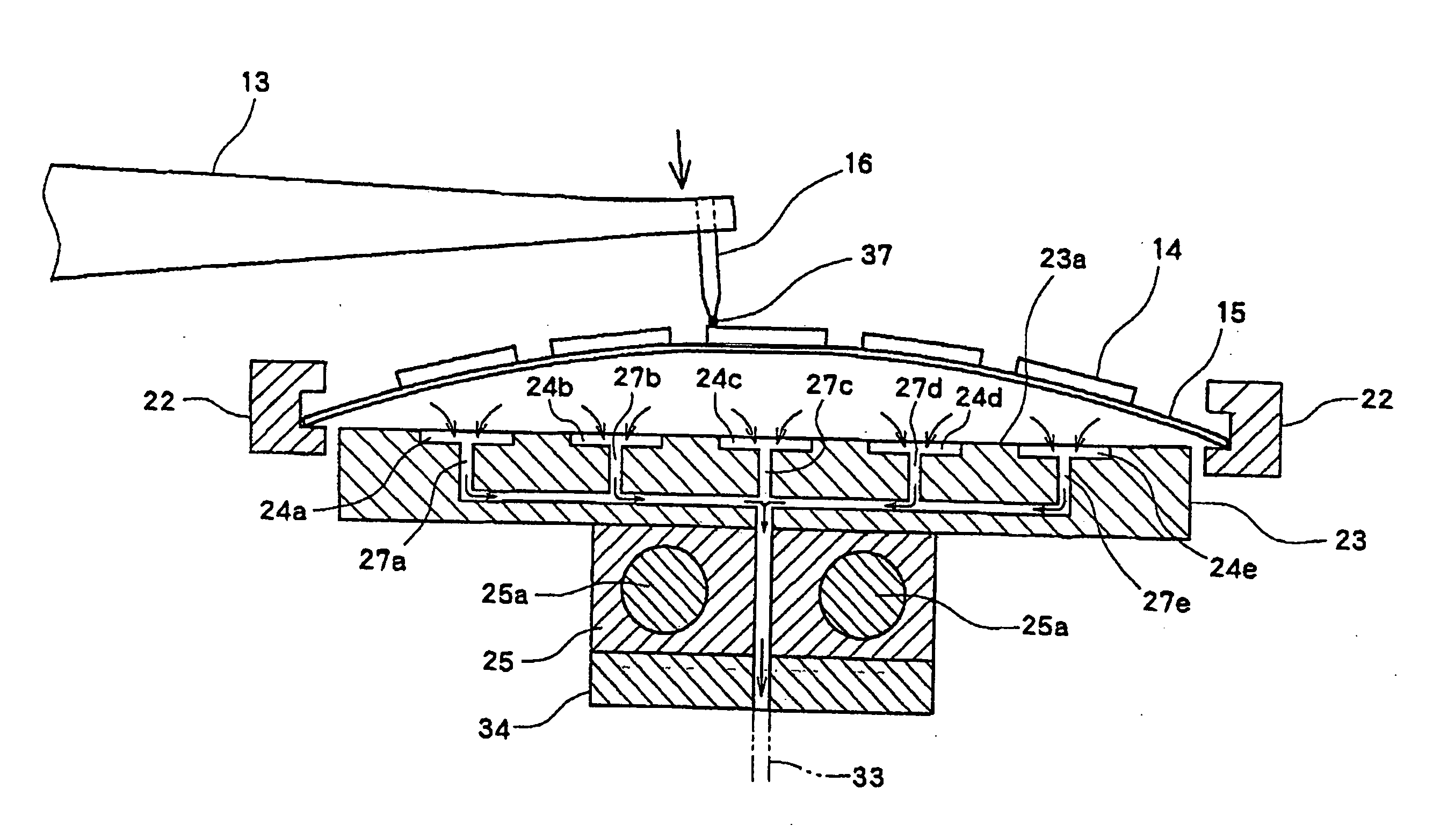 Method of fixing curved circuit board and wire bonding apparatus