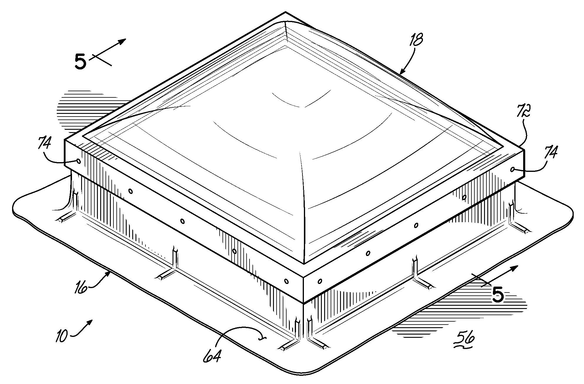 Skylight with curb design