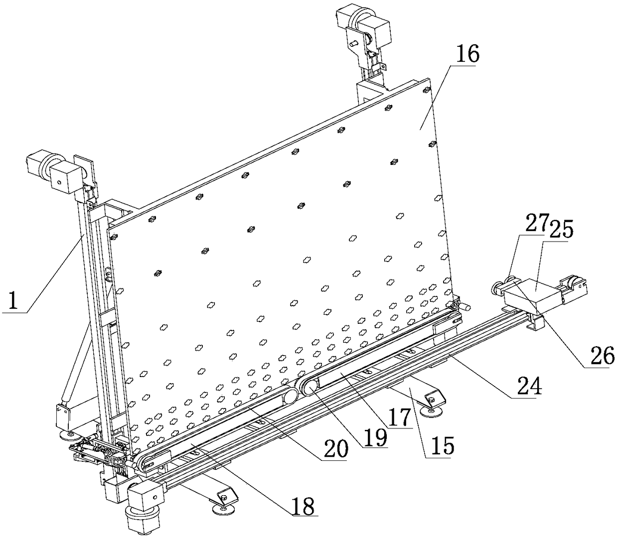 A fully automatic angle trimming machine for double sealing of hollow glass