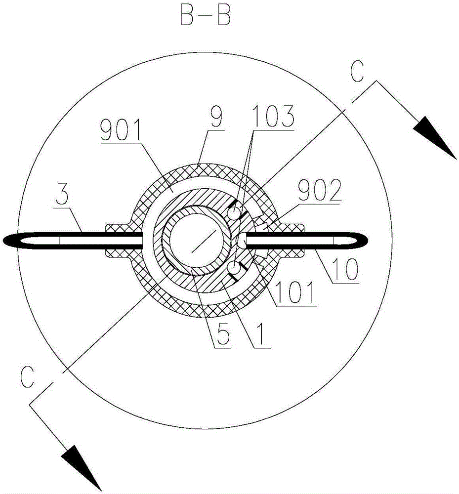 Leakage prevention and treatment device used for post-rectum anastomosis