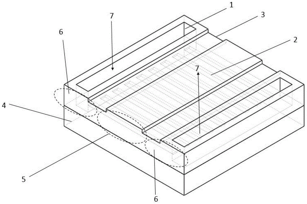 Built-in nanometer channel cooling quantum cascade semiconductor laser and preparation method thereof