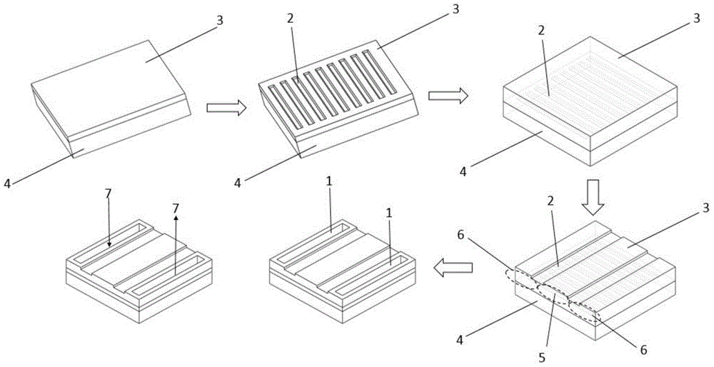 Built-in nanometer channel cooling quantum cascade semiconductor laser and preparation method thereof