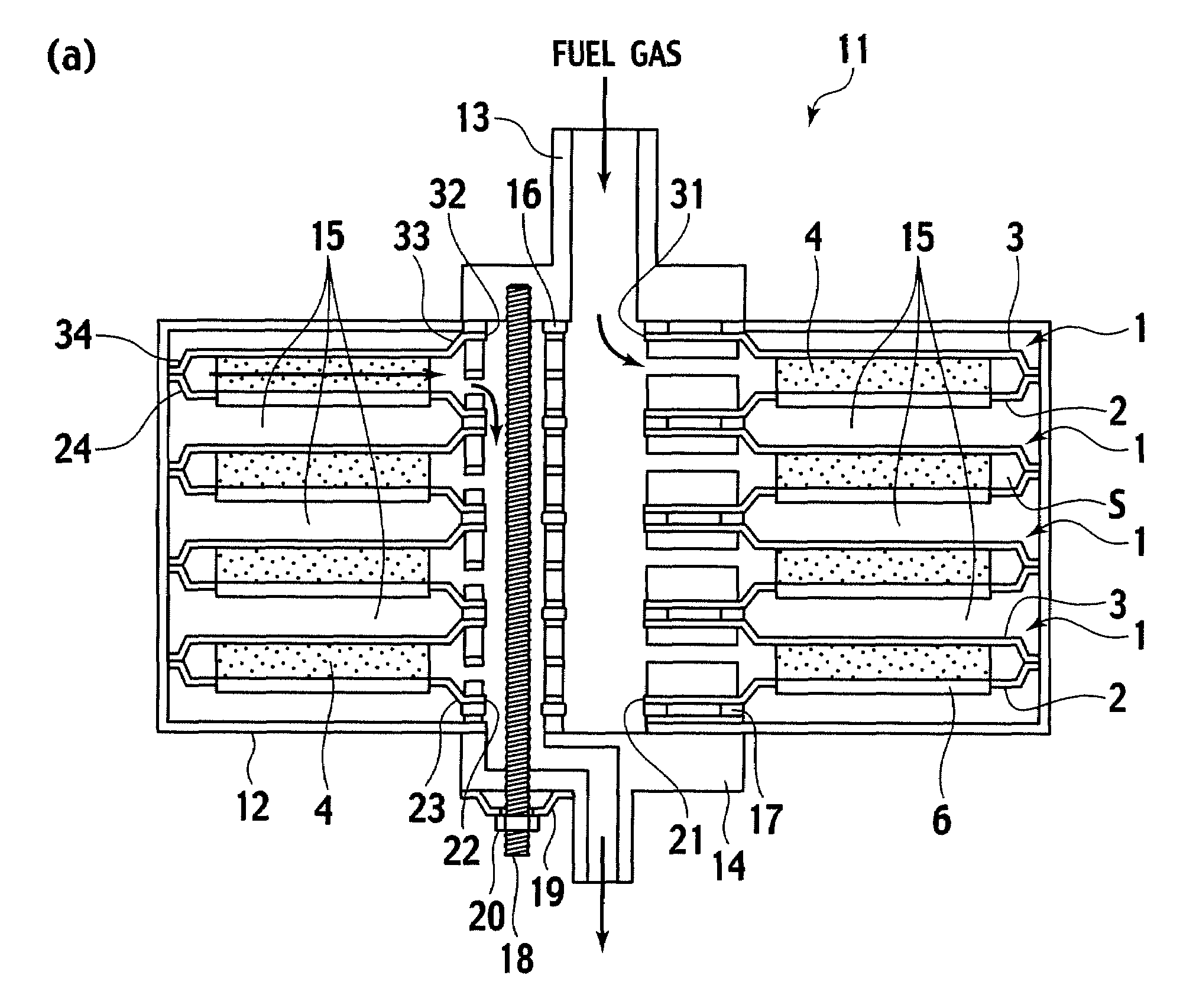 Fuel cell stack structure