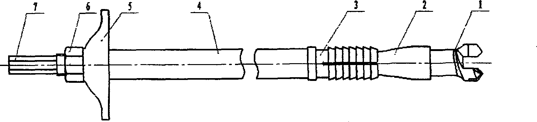 Bush bulging shell type self-drilling hollow anchor rod