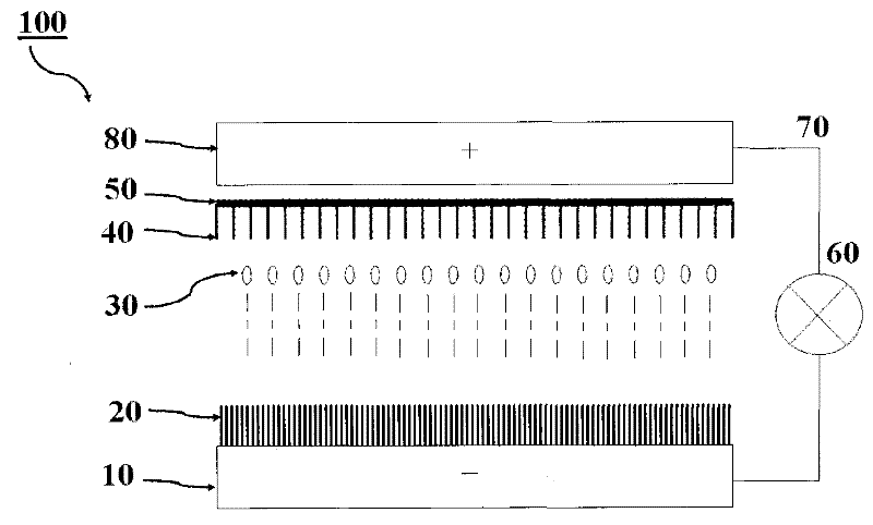 Photo-electrochemical cell with needle electrode and manufacturing method thereof