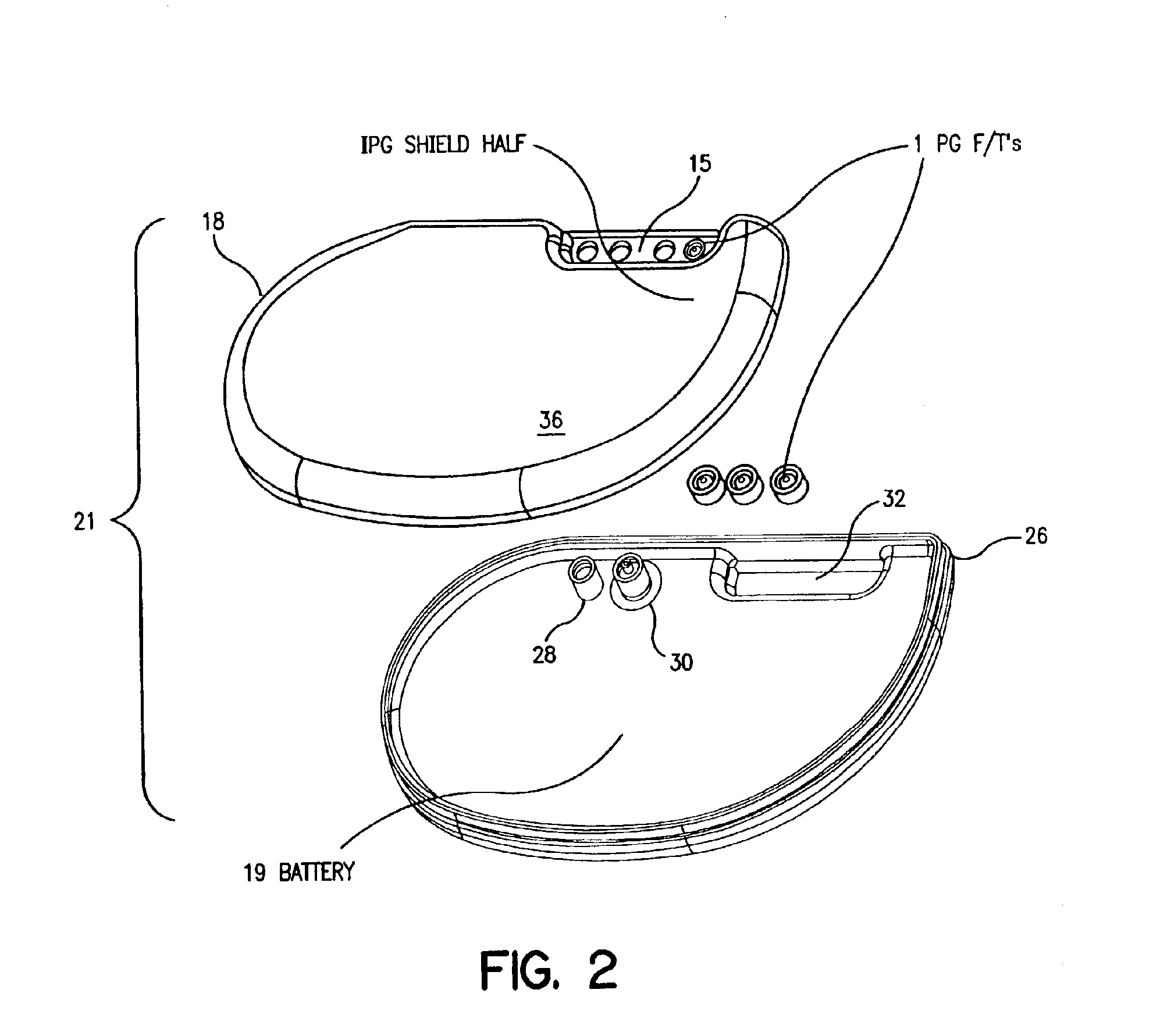 Feed through assembly for a formable flat battery