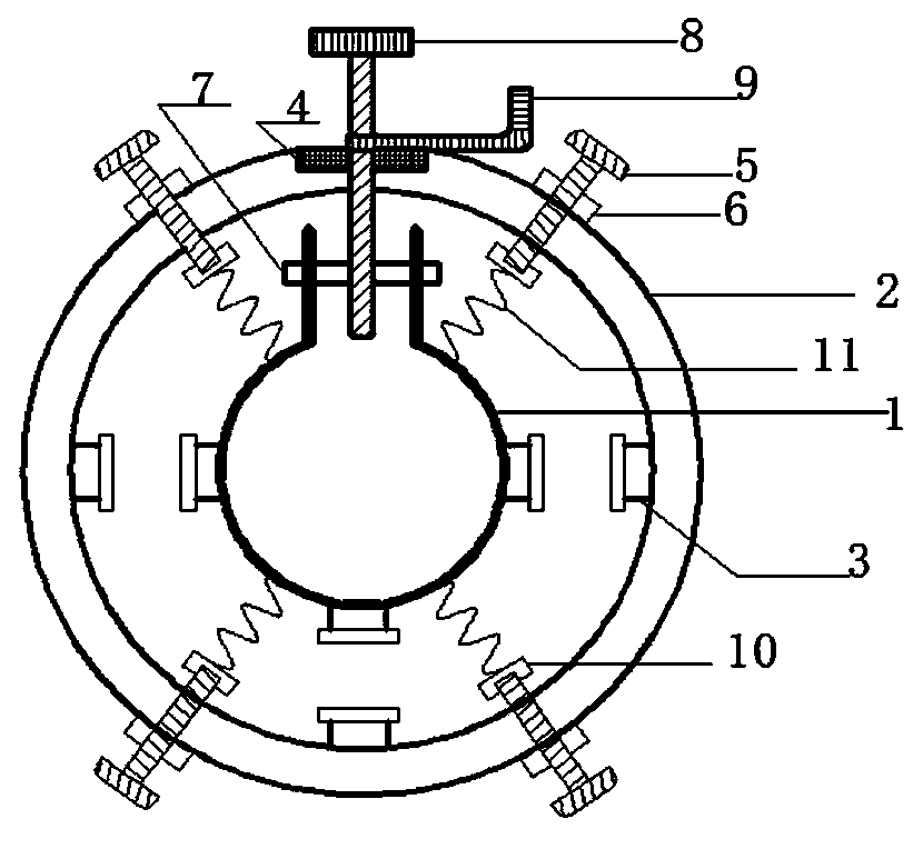 Adjustable ship pipeline shock resistance lantern ring device