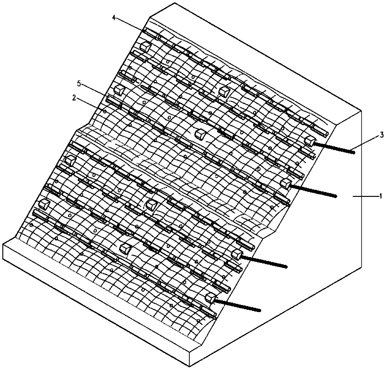 High and steep rock slope greening protection and construction method