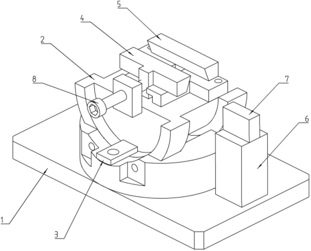 Blade profile measuring-aided device with adjustable postures