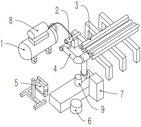 Automatic identification and spraying system for end face of round steel