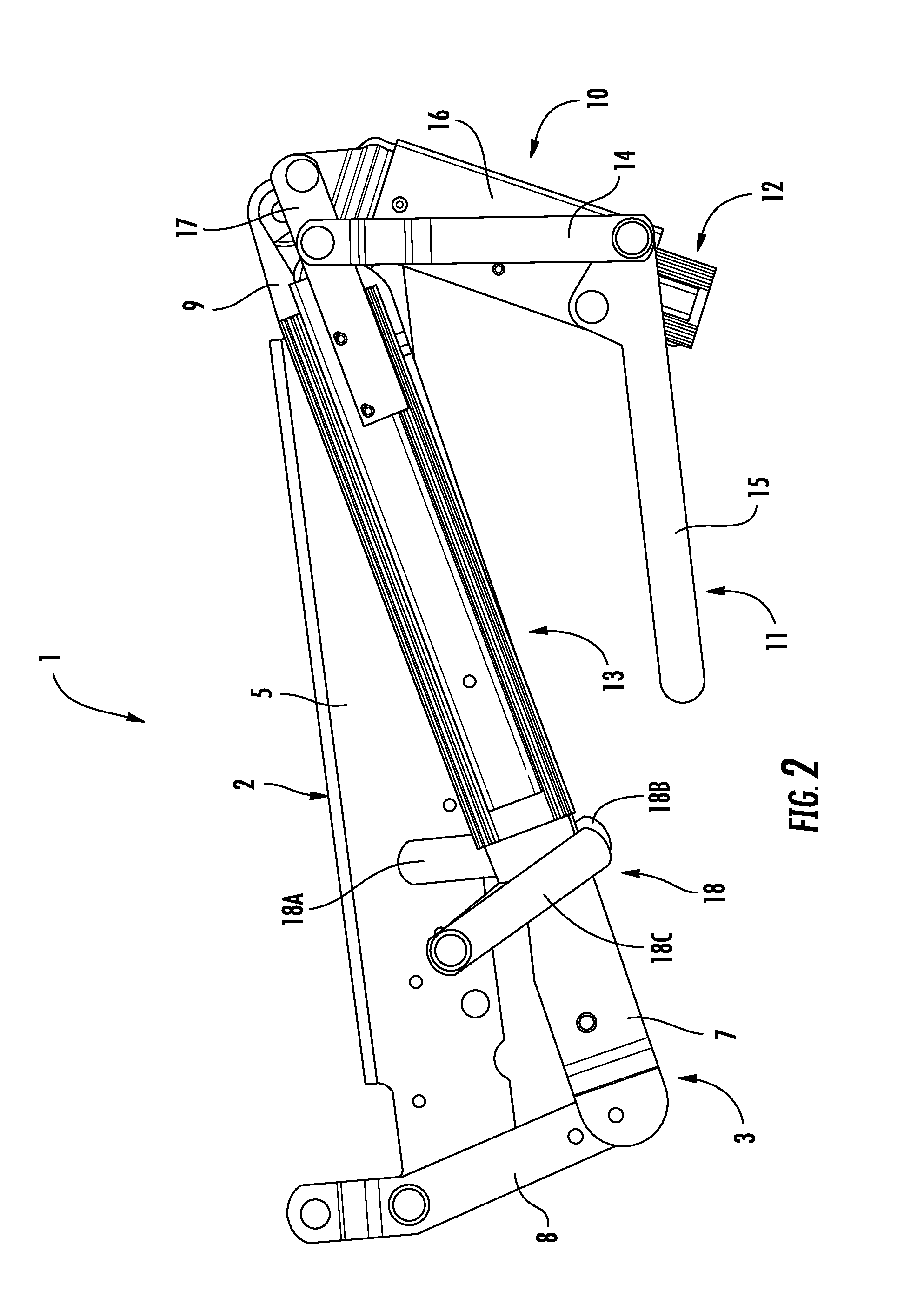 Armchair with leg rest that is unseen in a retracted position