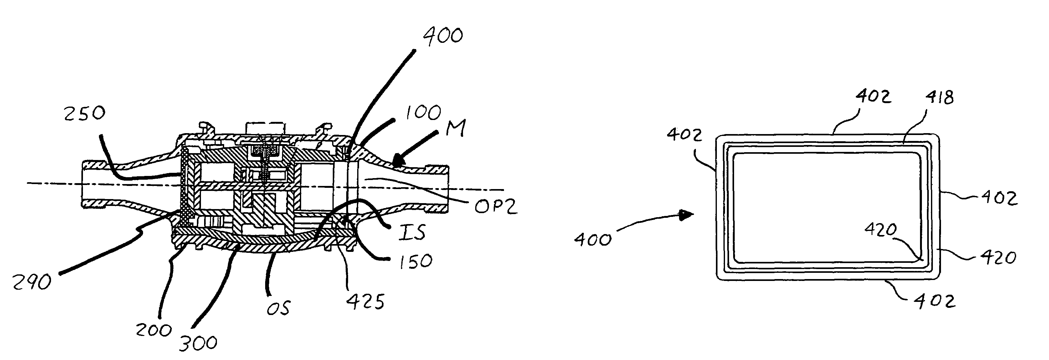 Positive displacement meter seal scheme