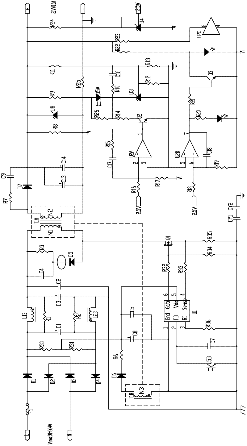 Voltage conversion circuit for forward design of auxiliary winding in flyback topology