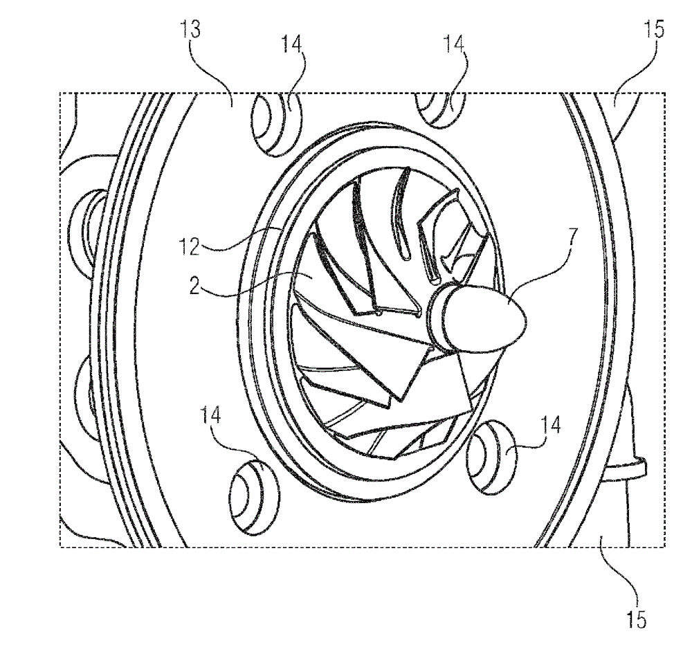 Exhaust gas turbocharger shaft having an impeller