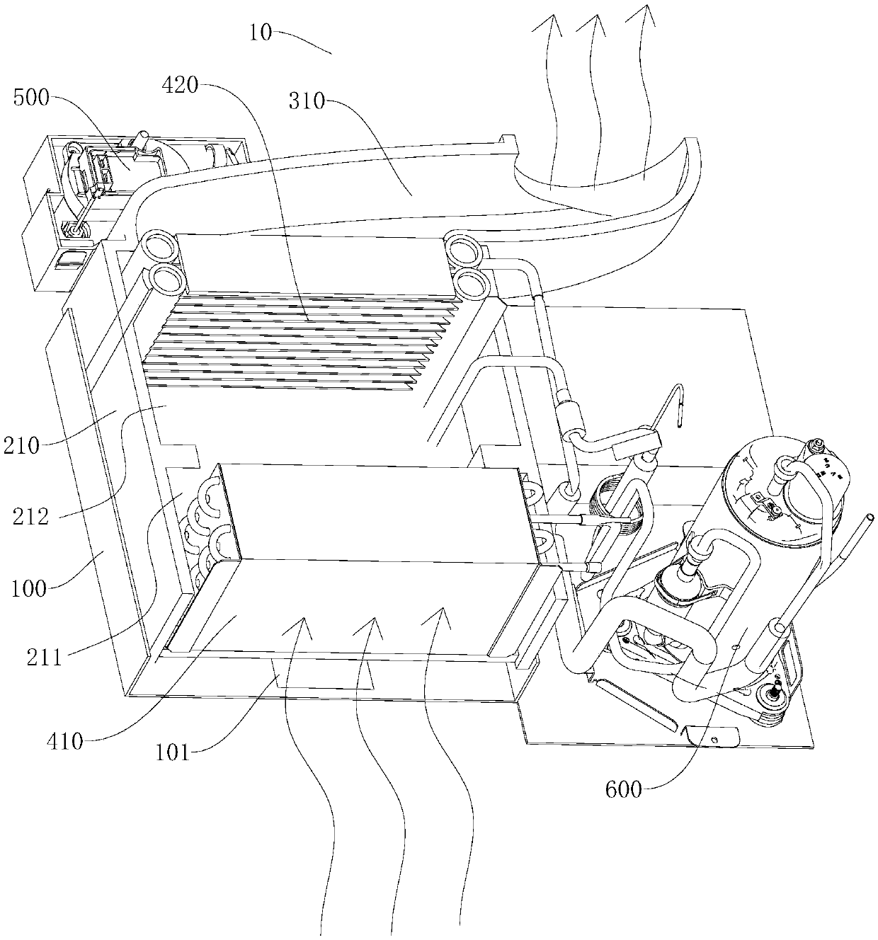 Base component and condensation drying system for clothes dryer and clothes dryer