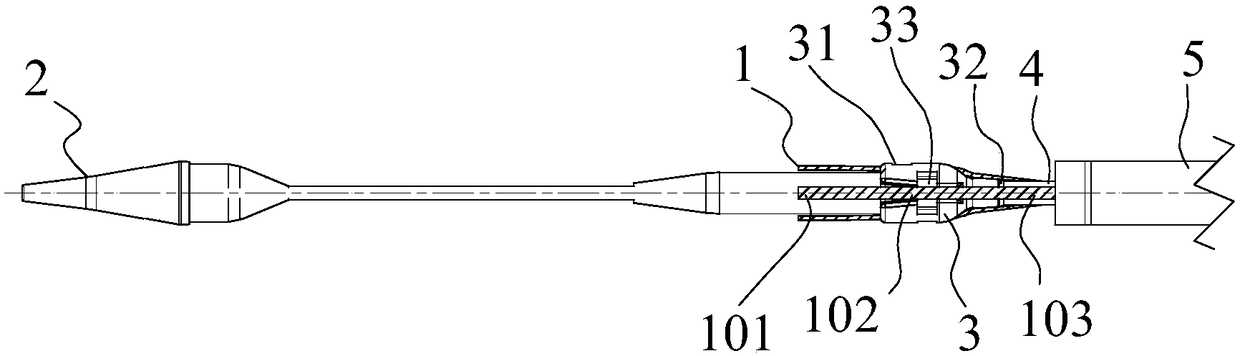 Recyclable conveying system for interventional heart valves with stable operation function