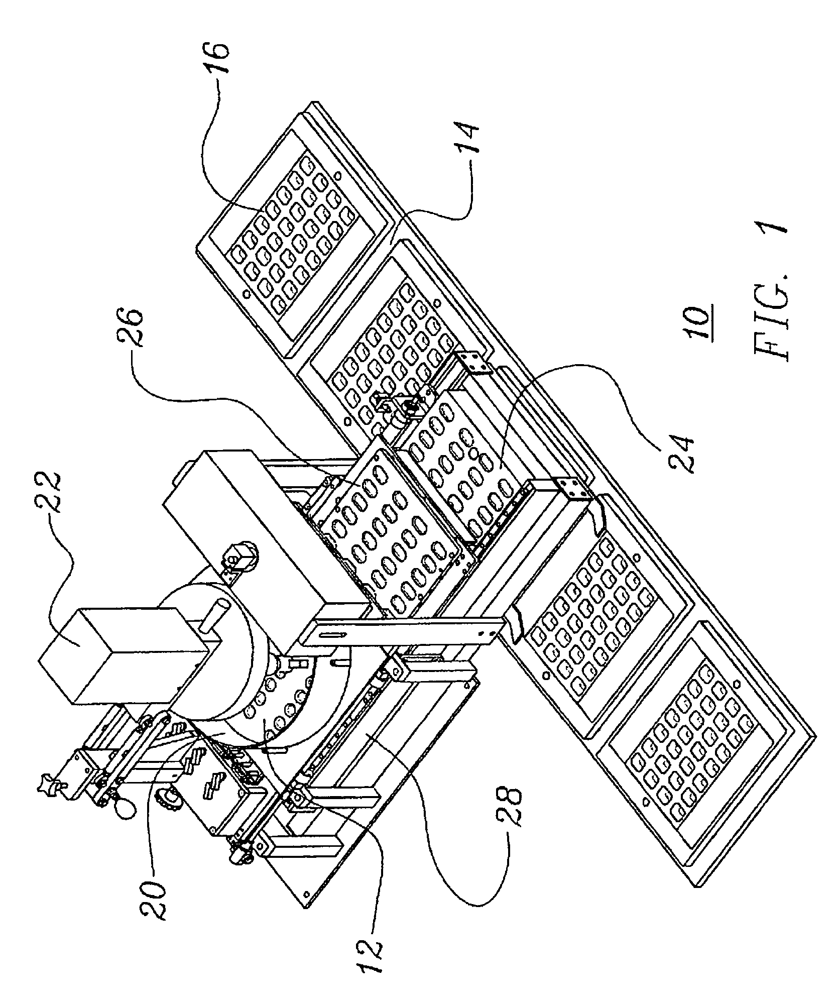 High speed automated filling of solid pharmaceutical product packaging via a conveyor system