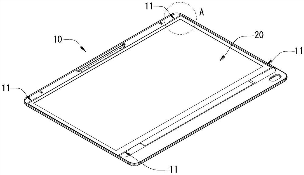 Display screen anti-falling structure and electronic equipment with same