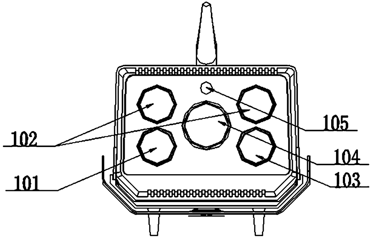 Integrated non-contact online monitoring device for combined electric equipment in substation