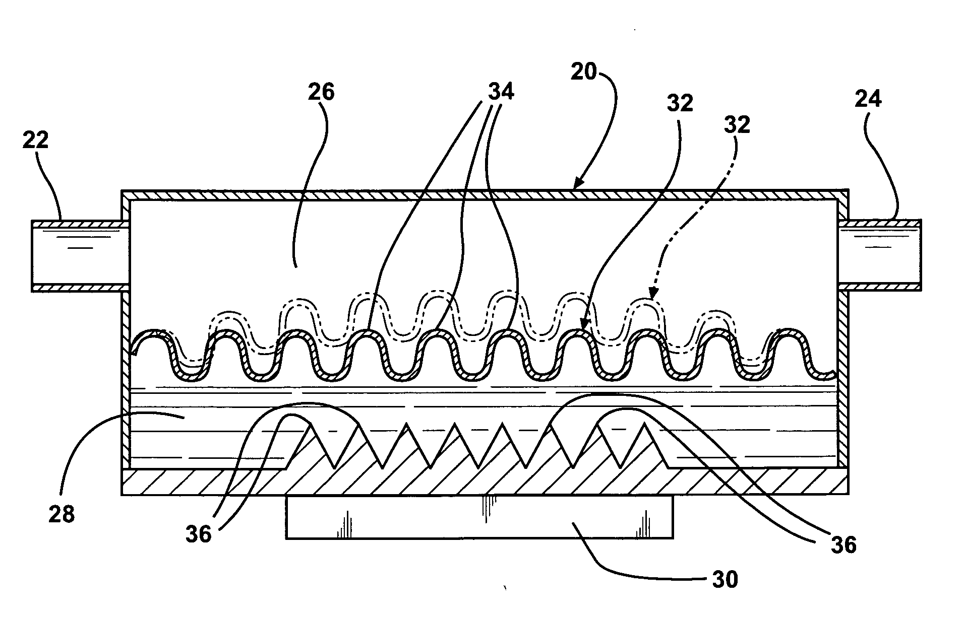 Liquid cooled thermosiphon with flexible partition