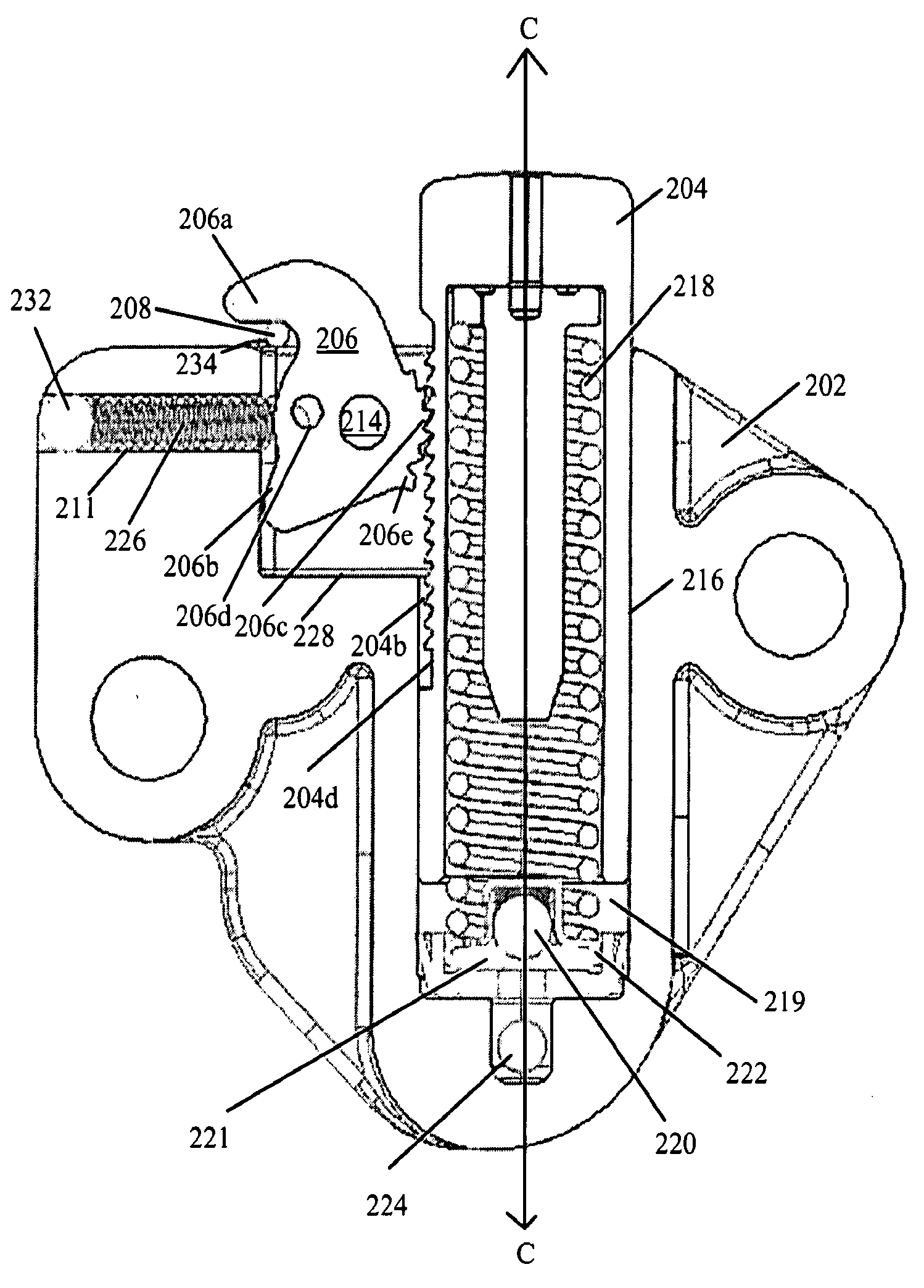 Ratcheting tensioner with a sliding and pivoting pawl