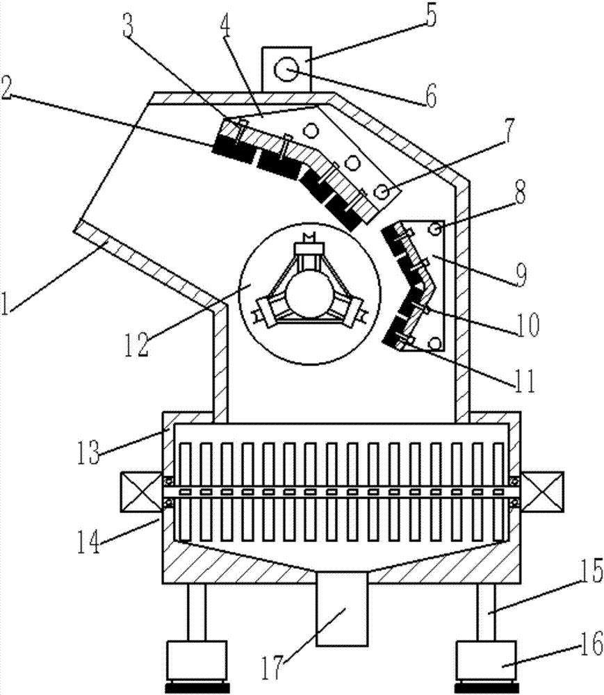 Civil engineering building waste smashing device with pre-smashing function