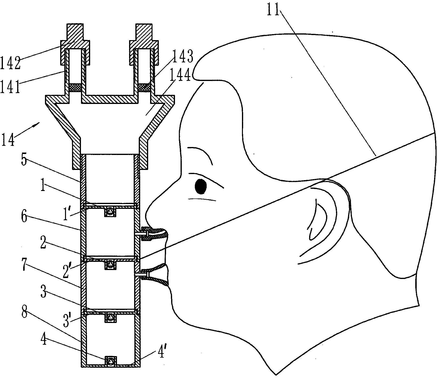 Mouth and nose divided double-chamber double-cover mask