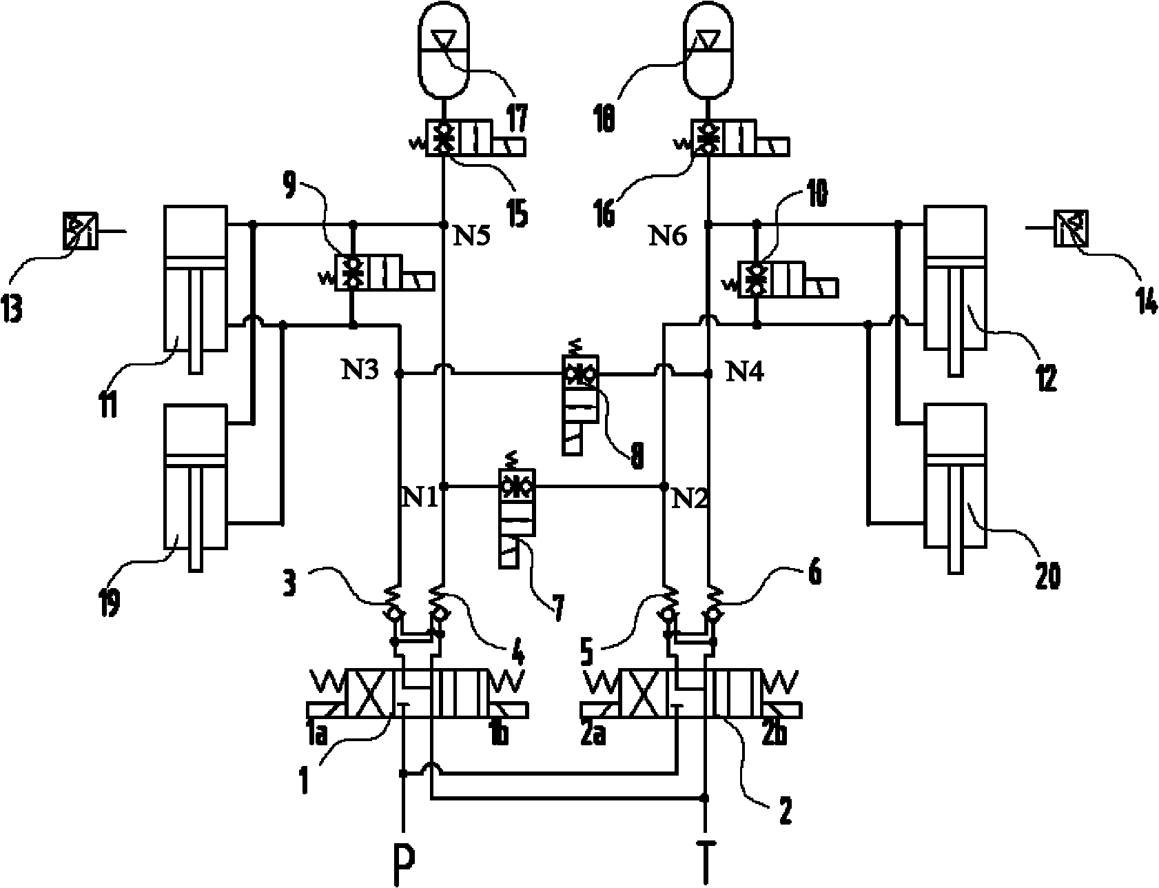 Hydro-pneumatic suspension system and wheeled vehicle with same