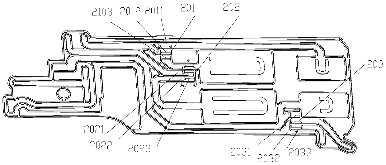 A sink module with selectable water channels and its washing machine