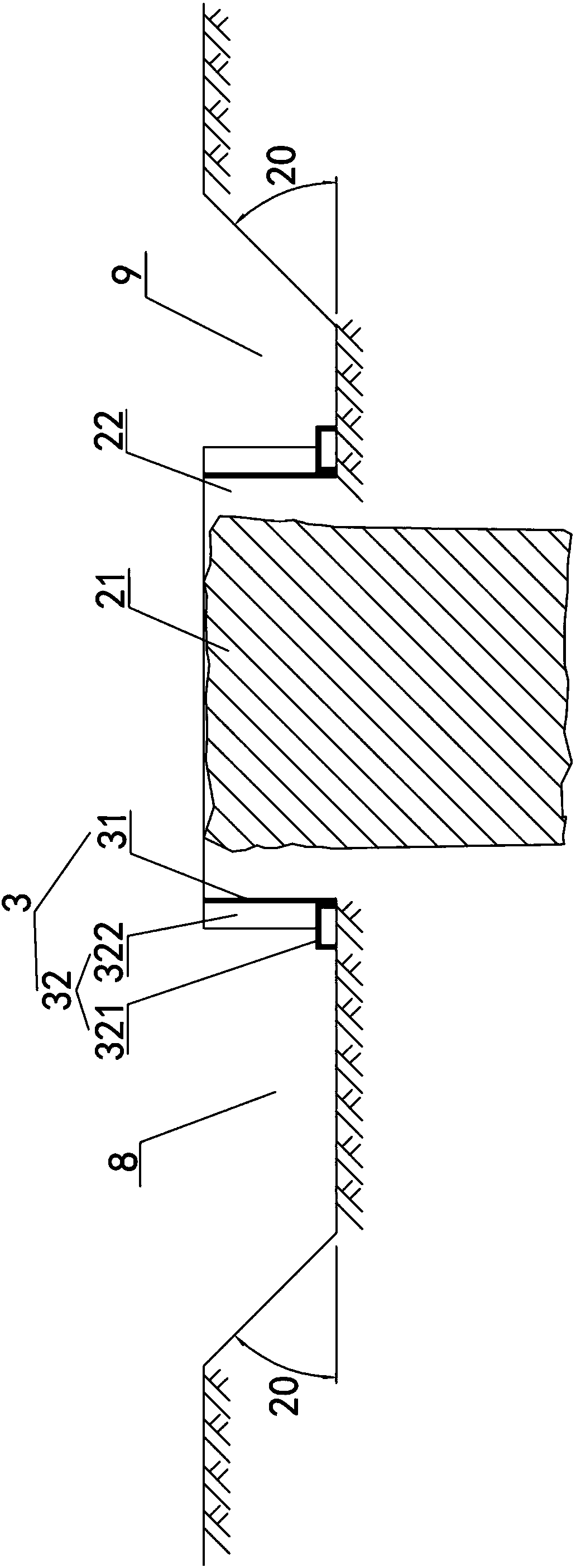 Jacking pipe cutting protective structure for building remains and construction method thereof