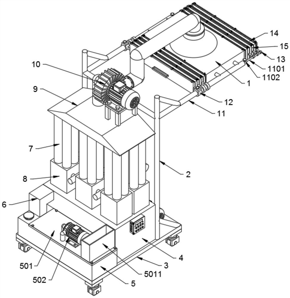 A mobile alkali mist absorption device for cold-rolled steel processing and production