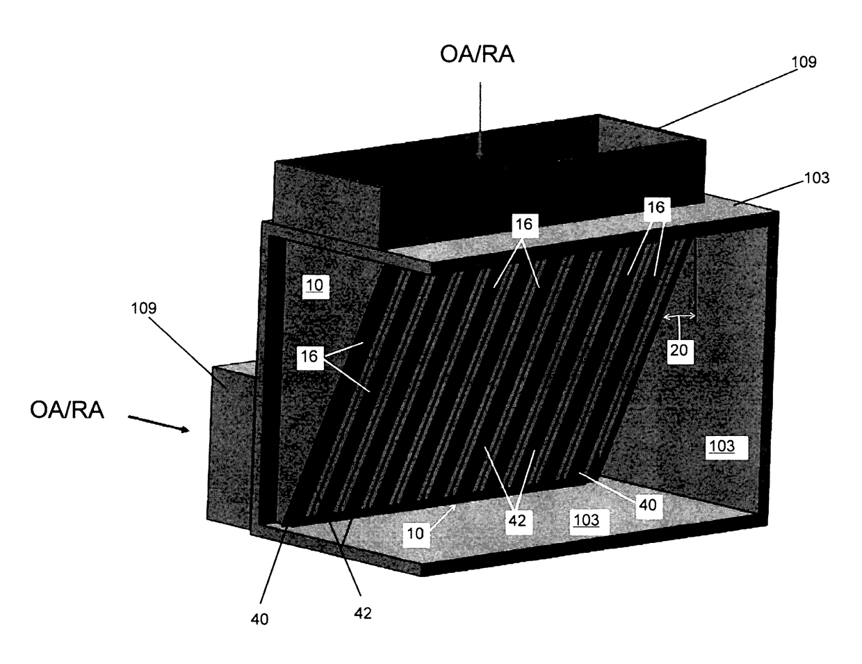 Combined economizer and mixer for air handling unit