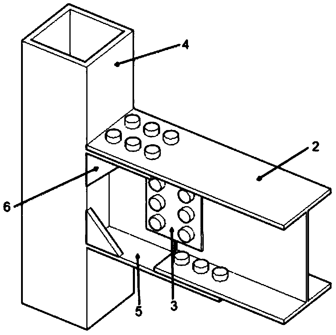 A vertical external rib beam-column joint connection device suitable for fabricated steel structure system