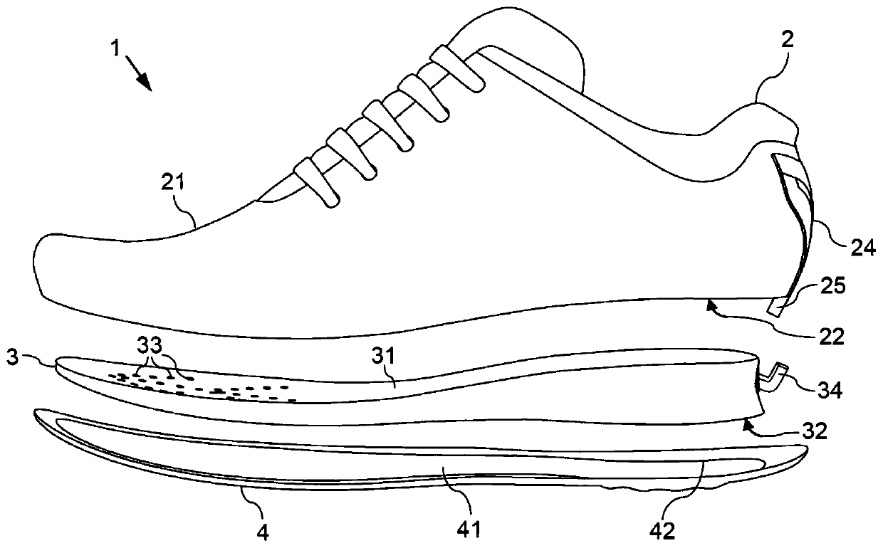 Method for producing shoe with air pump device, comprising bellows which is formed in midsole