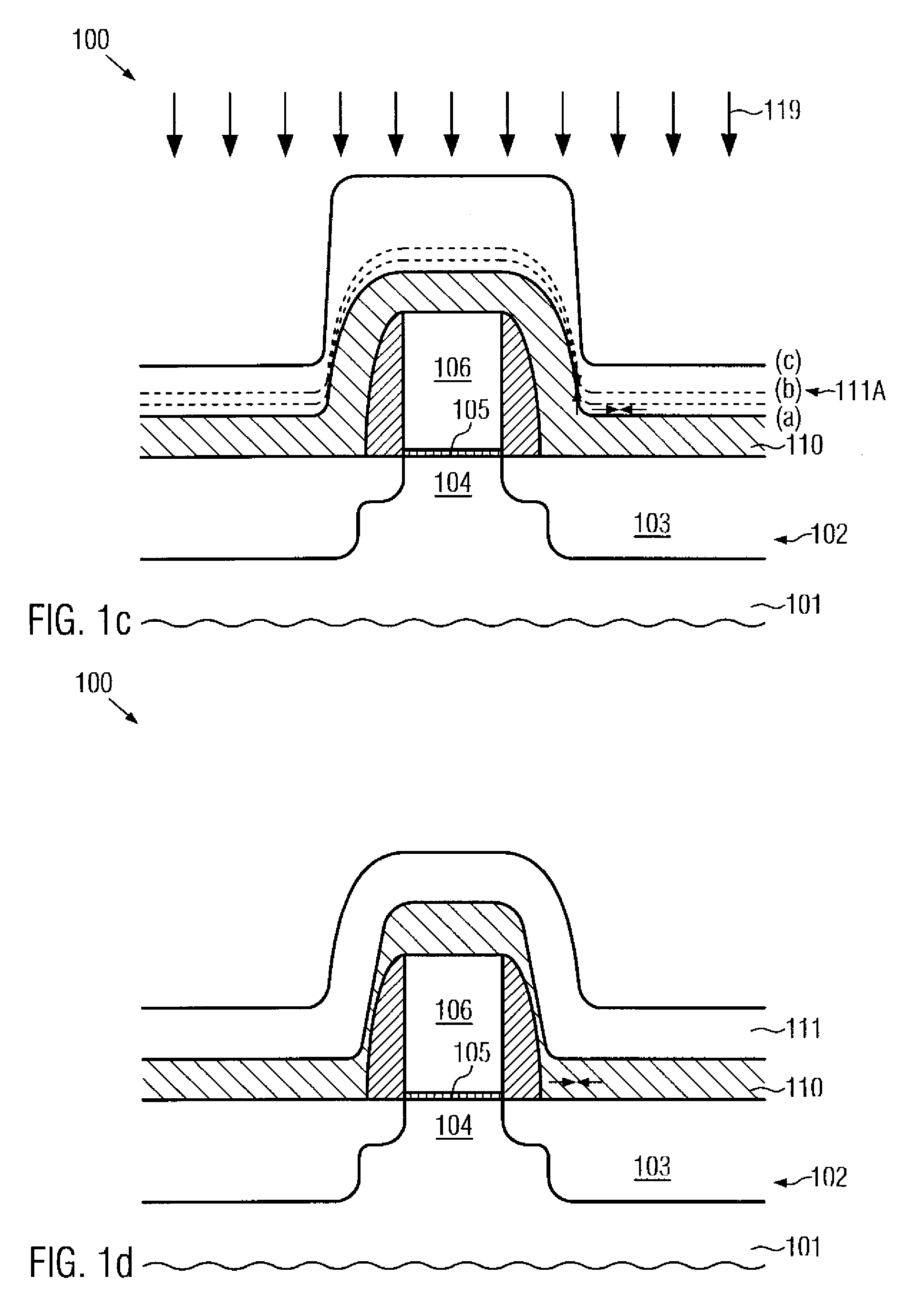 N-channel field effect transistor having a contact etch stop layer in combination with an interlayer dielectric sub-layer having the same type of intrinsic stress