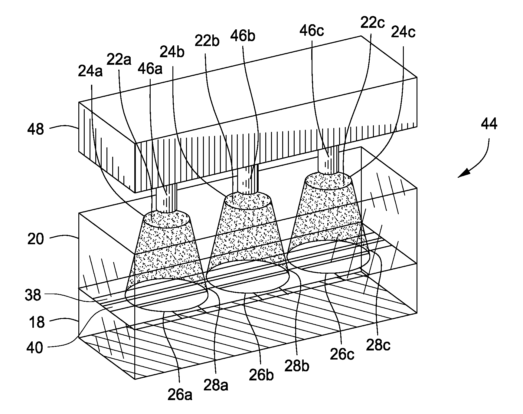 Assay plates, methods and systems having one or more etched features