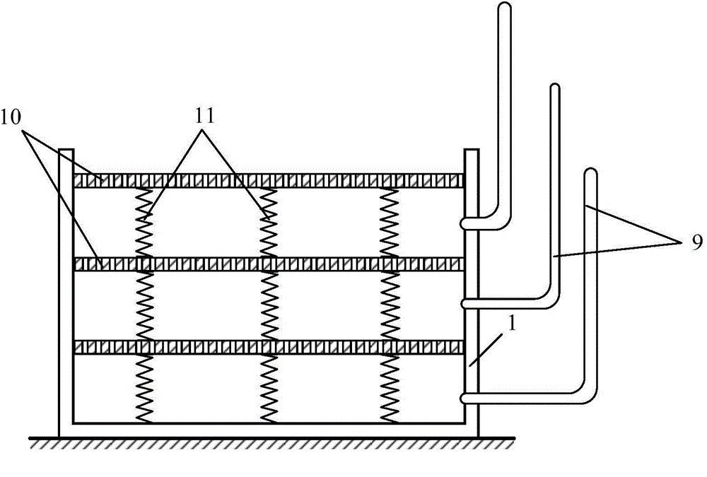 Layered saturated soil seepage consolidation simulating device