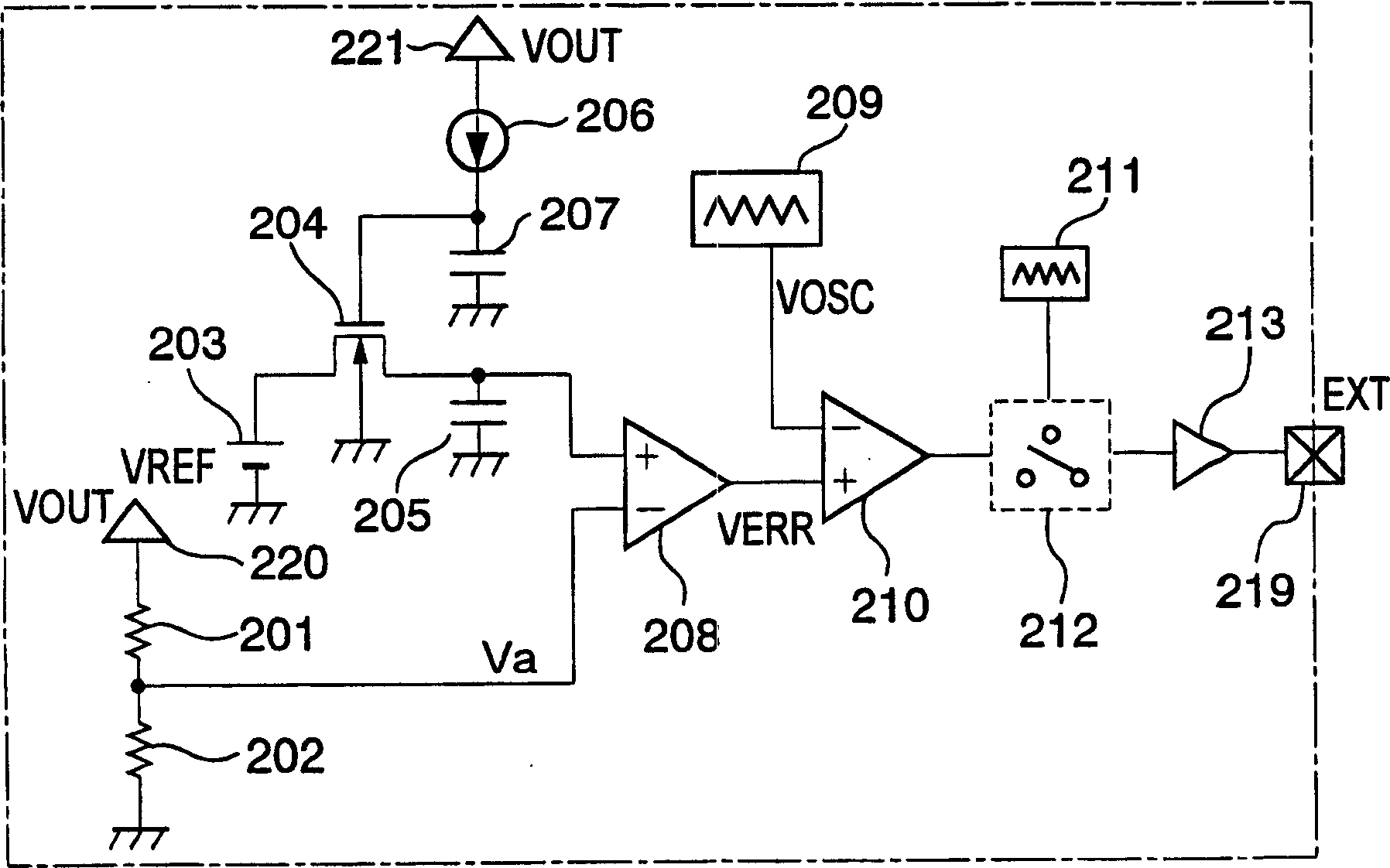 Pwm switching regulator control circuit