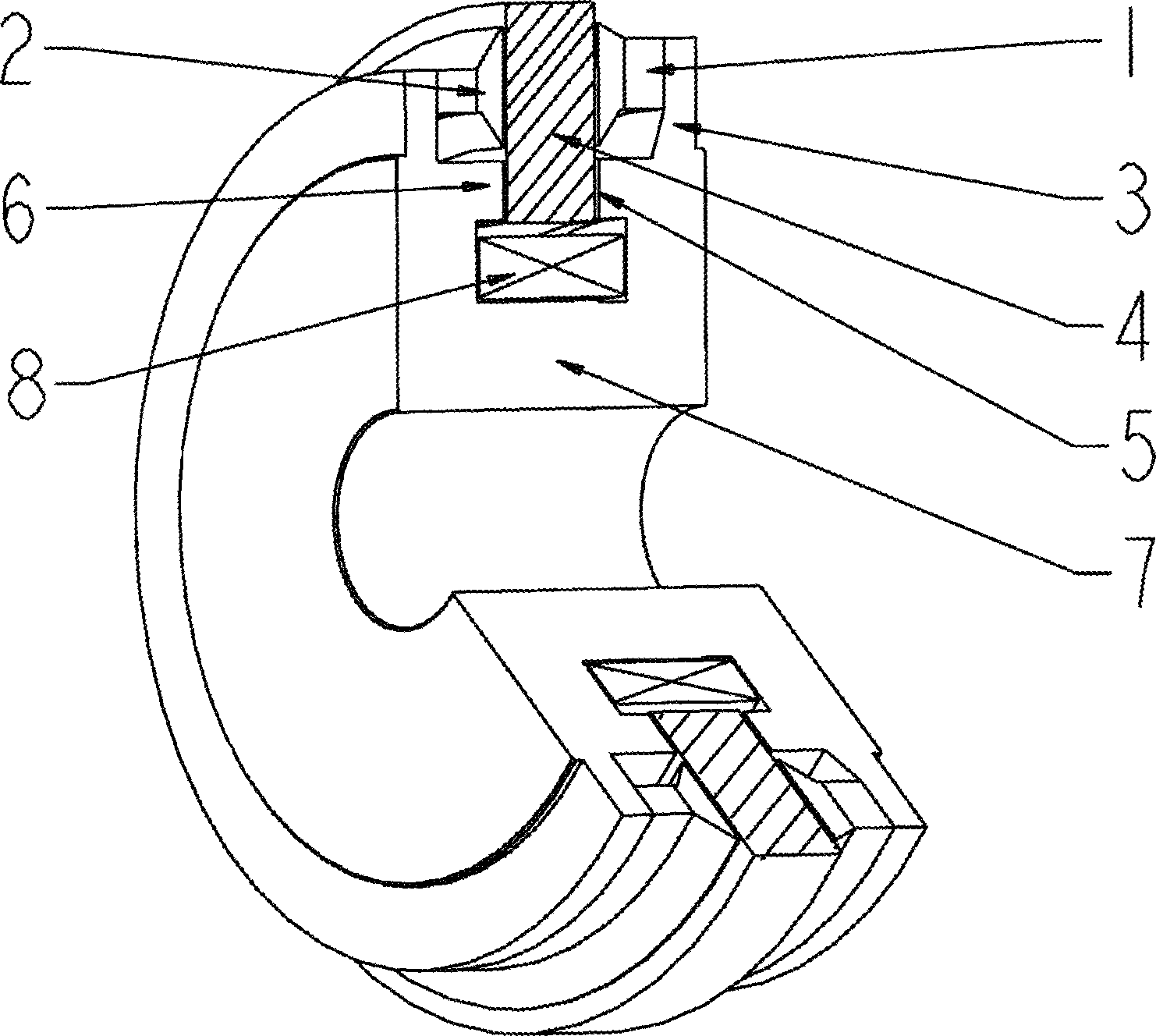 Axial electromagnet bearing